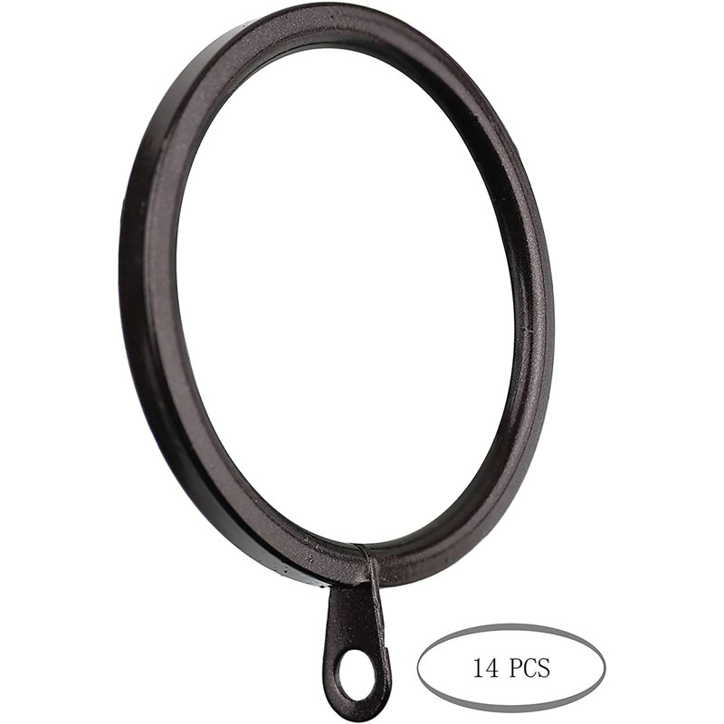 Anneaux de rideau plats en métal 14 pouces avec œillets Meriville, 1.5", Bronze frotté à l'huile