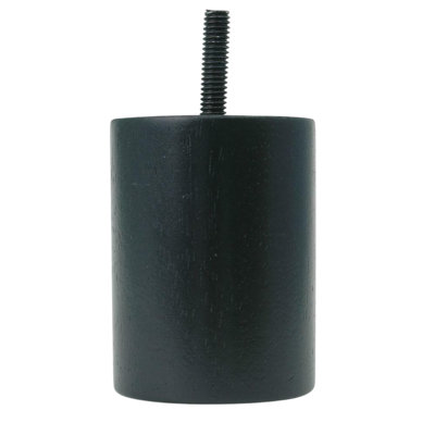 Leg Daddy 3" - 4" Adjustable Black Cylindrical Sofa Leg, Set Of 4