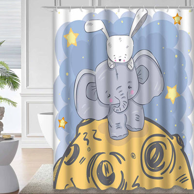 Rideau de douche mignon avec 12 crochets