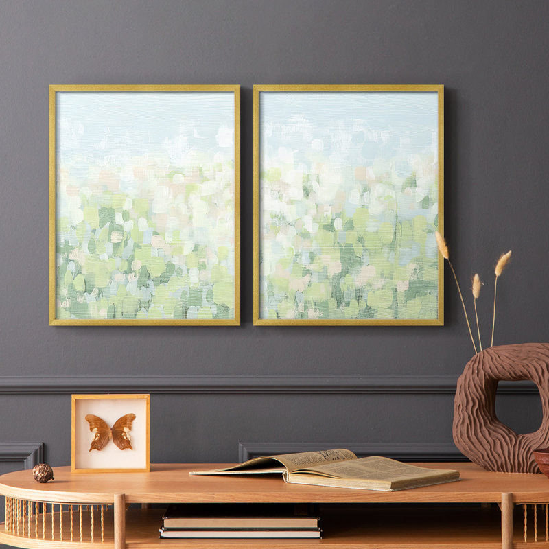 «Kaleidoscope Meadow I», reproduction encadrée de qualité supérieure - prête à être accrochée - aucun clou requis - aucun clou requis