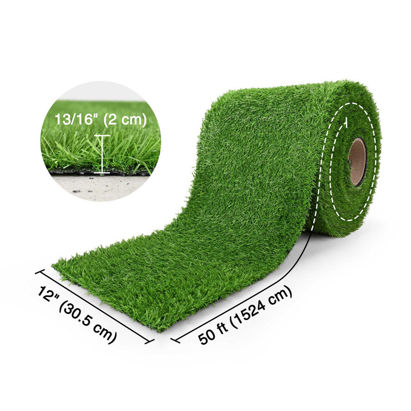 Tapis synthétique pour gazon synthétique Yescom, H 0,8 po x l 12 po x P 600 po, 0.8"