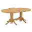 Ensemble de table de cuisine 9 pièces comprenant une table ovale à rallonge papillon et 8 chaises de salle à manger Parson en lin beige clair, 101,6 x 193,2 cm, chêne-1975129002