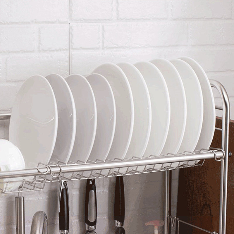 Adjustable Stainless Steel Over The Sink Dish Rack, 31.5"H x 24.4" W x 10" D