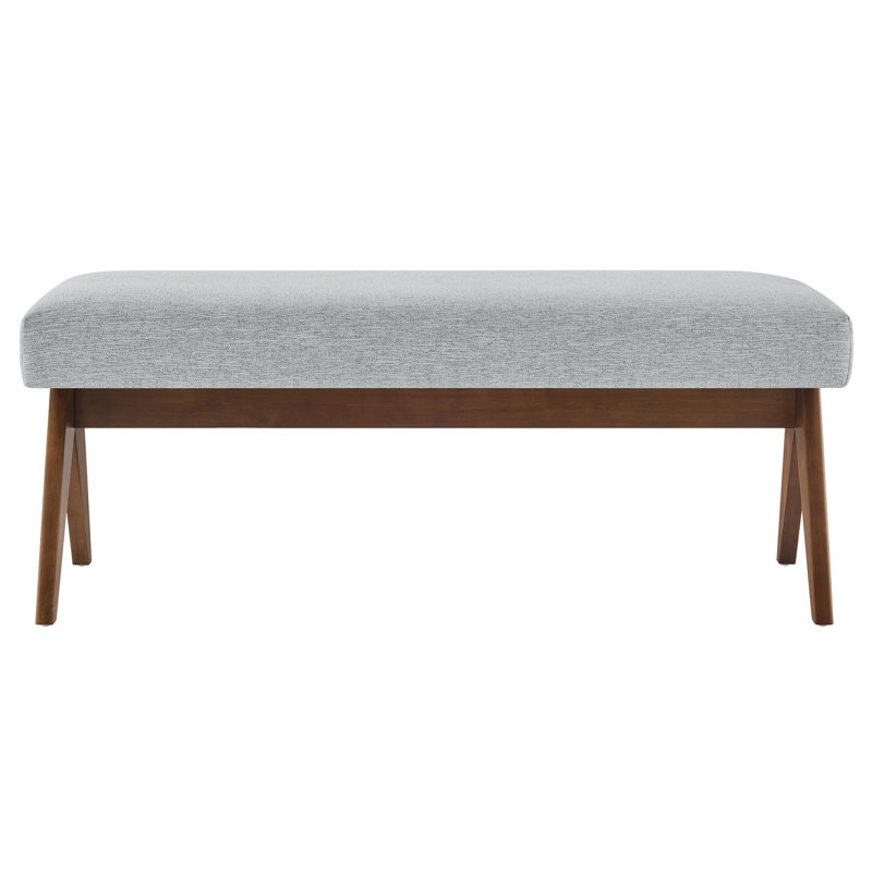 Lyra Fabric Upholstered Bench, Light Gray, 18.50"H x 47"W x 18"D