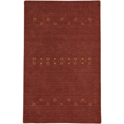 Gava Hand Loomed Wool Oriental Area Rug in Terra Cotta