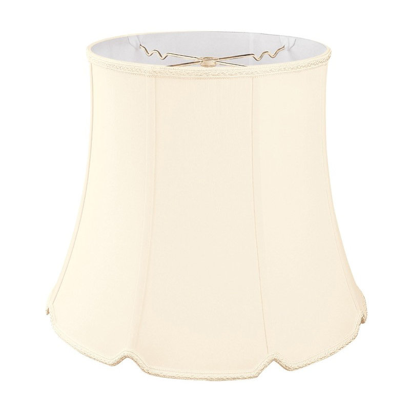 Abat-jour cloche en soie / shantung (araignée), Coquille d'oeuf, H 13 po x l 16 po x P 16 po