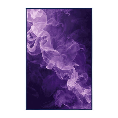 Soft Plush Finnell Halloween Modern & Contemporary Abstract Area Rug in Purple – Navy Binding