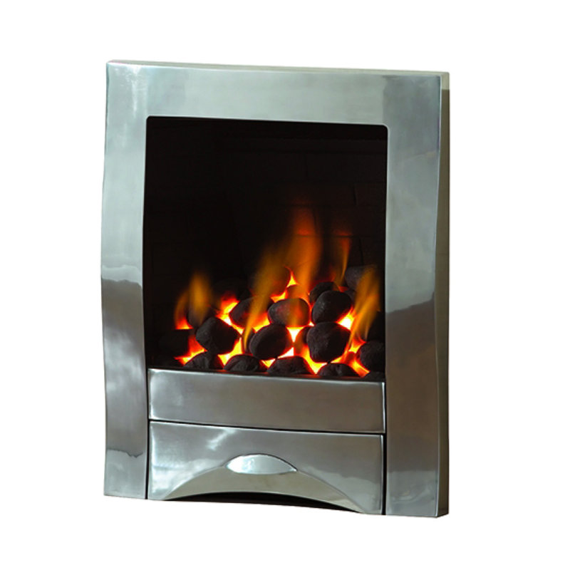 Quinton 53cm W Natural Gas / Propane Fireplace Insert, Silver