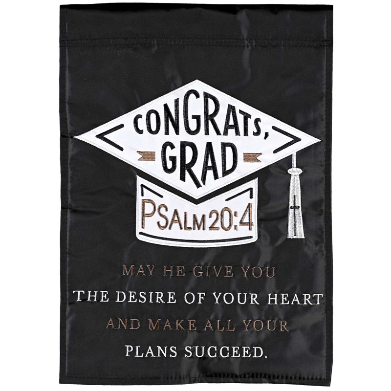 Ilir Double Sided 18'' H x 13'' W Polyester Graduation Garden Flag