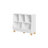 RiverRidge Kids Catch-All Playroom 35in Toy Storage Organizer with 3 Cubbies and 2 Storage Compartments - White with 2 Fabric Bins-817503041