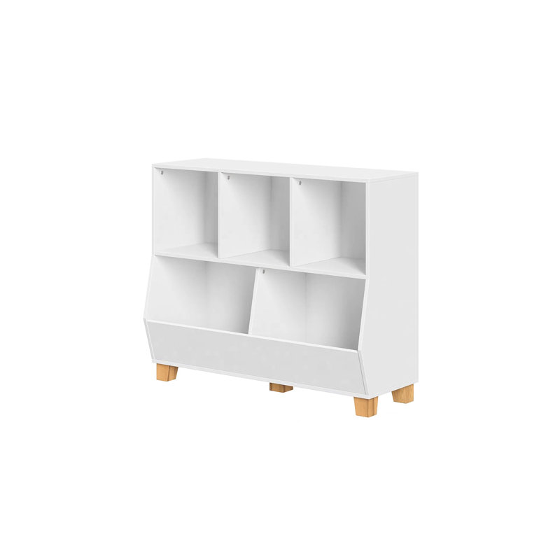 35" White Kids Toy Organizer with Cubbies and Compartments