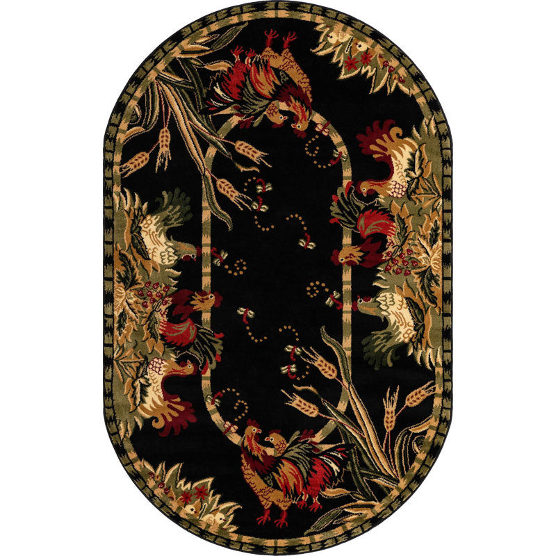 Darwing Floral Indoor Rug, Oval 7'11" x 10'