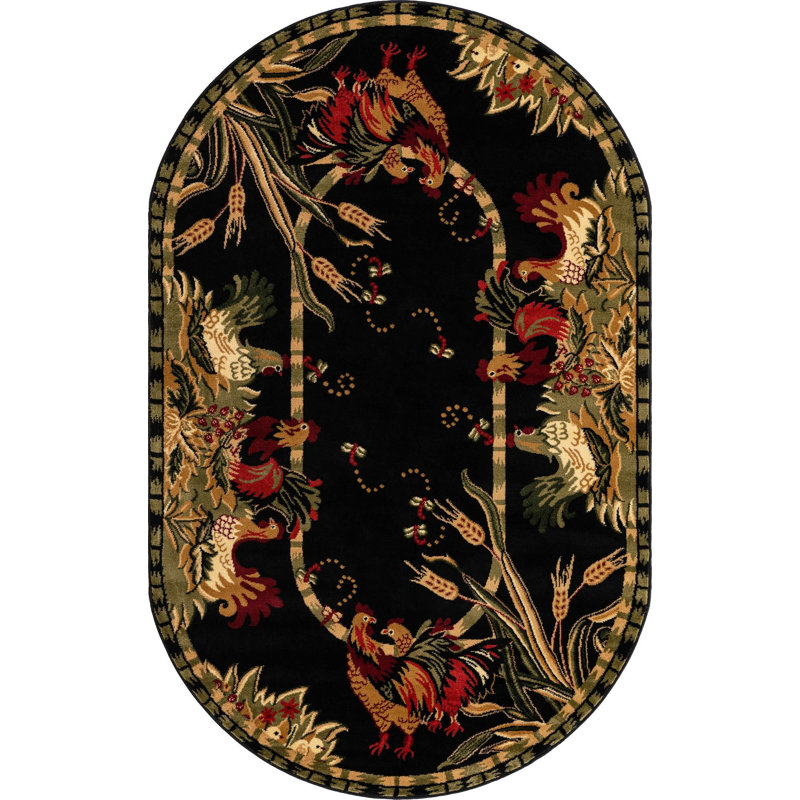 Tapis à motif animal Dar Dar, Ovale 7 pi 11 po x 10 pi