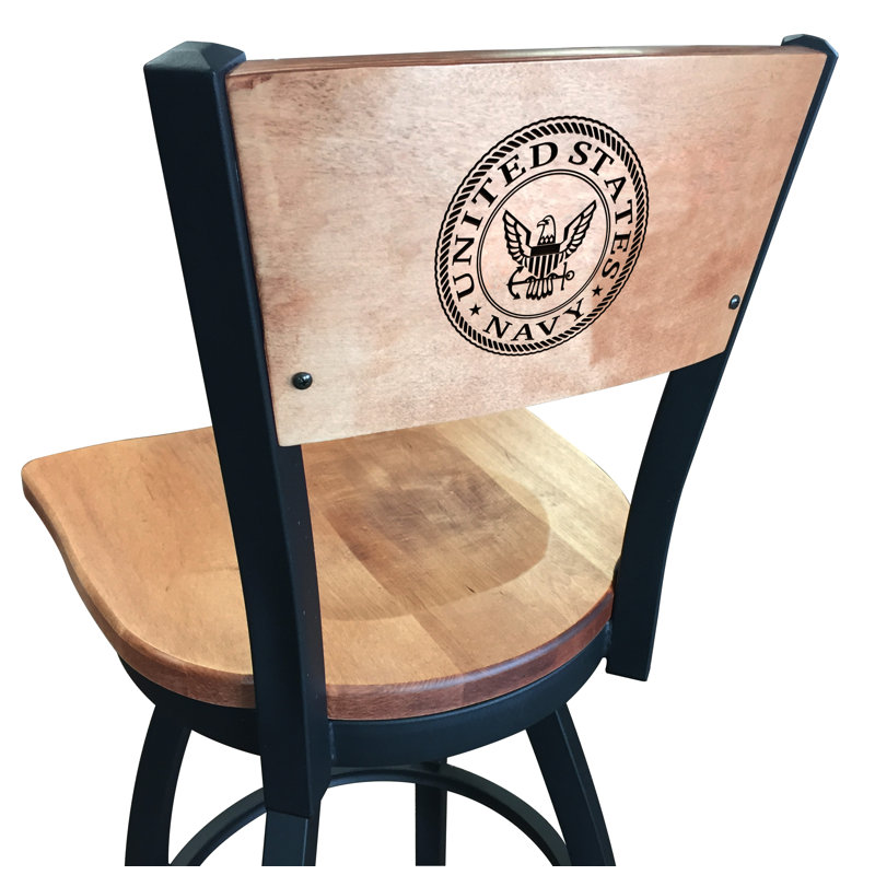Tabouret de bar US Armed Force, Érable moyen, U.S. Navy