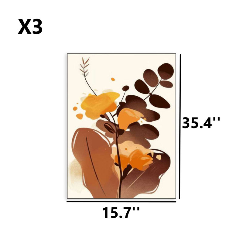 Ensemble de décorations murales en bois aggloméré 3 pièces Boho