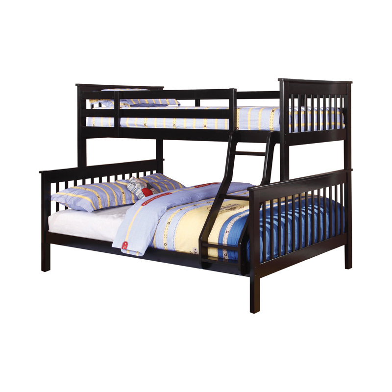 Hanshelmut Kids Bunk Bed, Black, Full