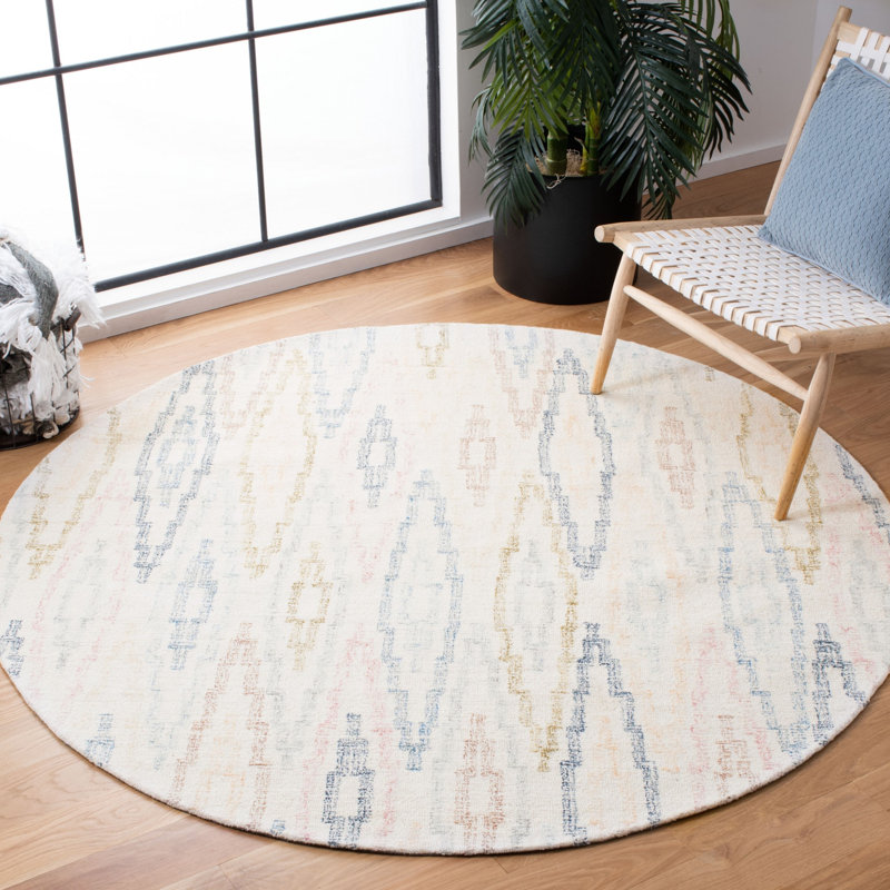 Prairie Grove Drive Hand Tufted Wool And Cotton With Latex Ikat Rug, Square 6'