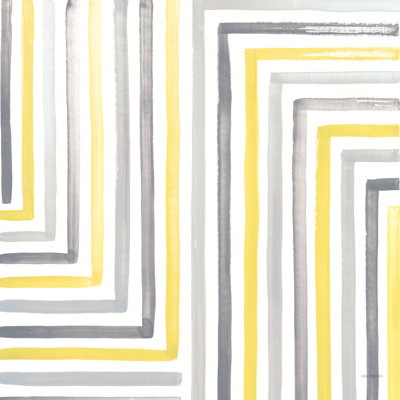 Desert Sunset III Yellow Grey by Laura Marshall - Wrapped Canvas Print