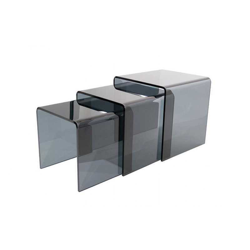 Liz Glass Top Sled Nesting Tables