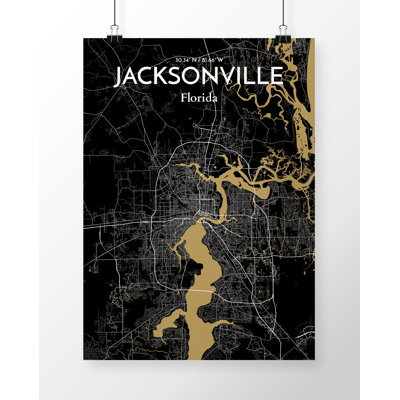 Jacksonville City Map - No Frame Print