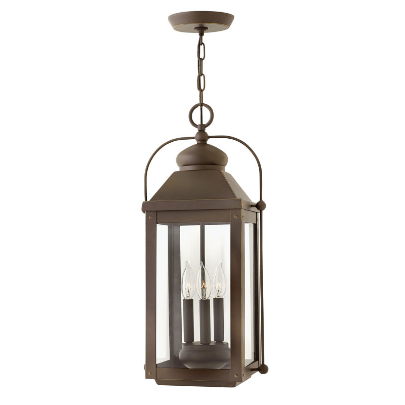 Anchorage 3 -Bulb 23.8" H Outdoor Hanging Lantern, Incandescent, Light Oiled Bronze