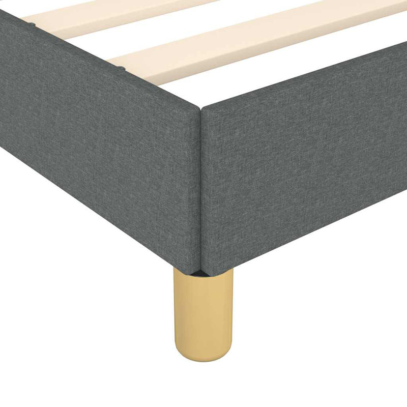 Cadre de lit Dabira, cadre de lit plateforme en tissu, sans matelas, Simple, Gris foncé