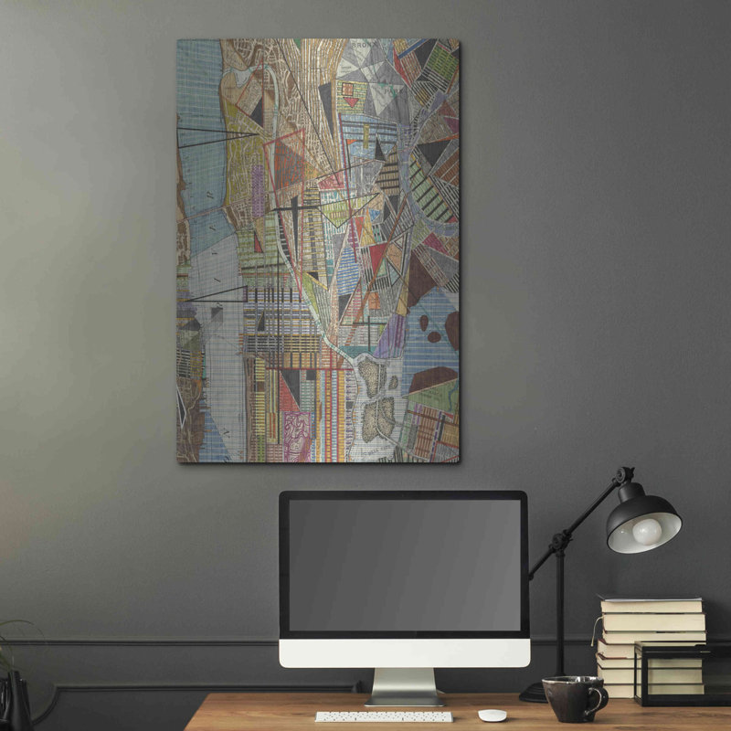 "Carte moderne de New York I" par Nikki Galapon, H 36 po x l 24 po