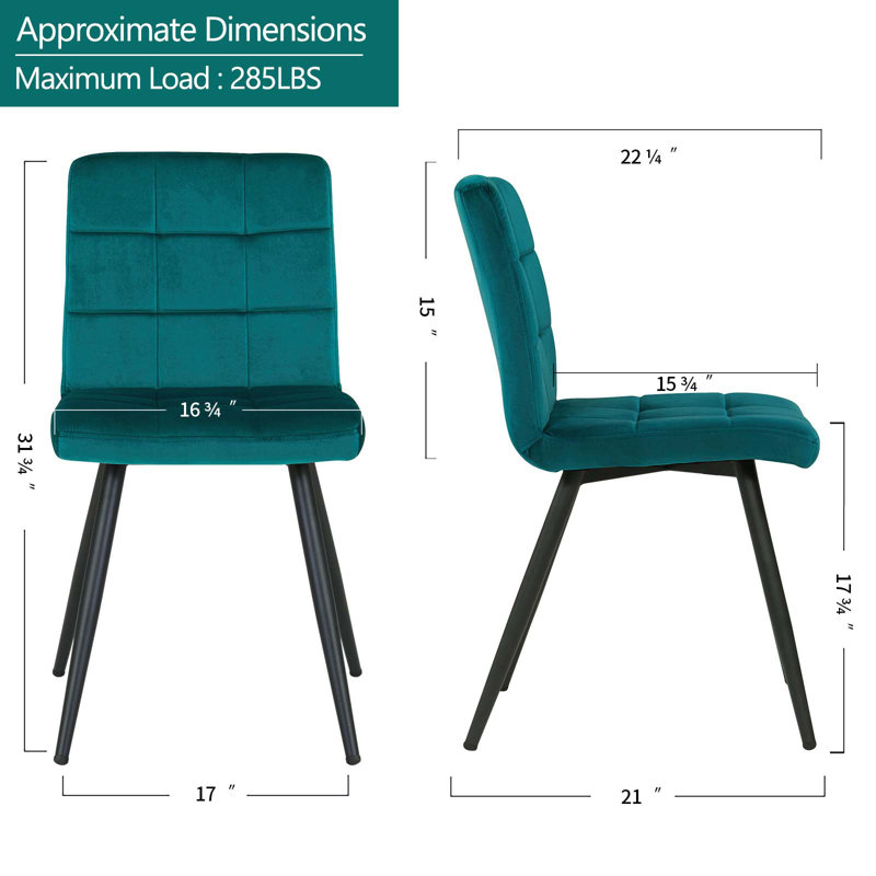 Chaise d'appoint rembourrée en velours Girton, Vert foncé