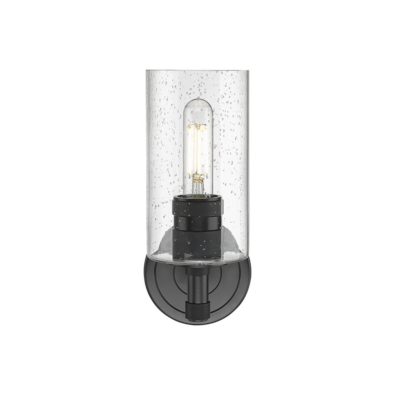 Applique murale 1 lumière Crown Point, Grainé, Noir mat, H 10,5 po x l 3,88 po x P 6,5 po