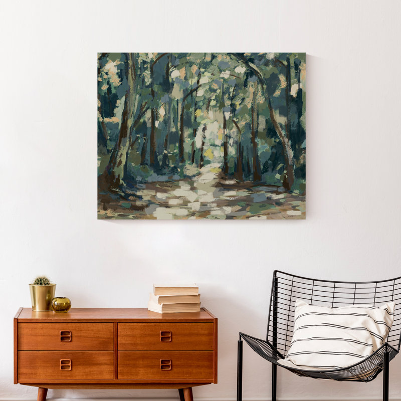 Impression sur toile abstraite bleue et verte, H 24 po x l 30 po