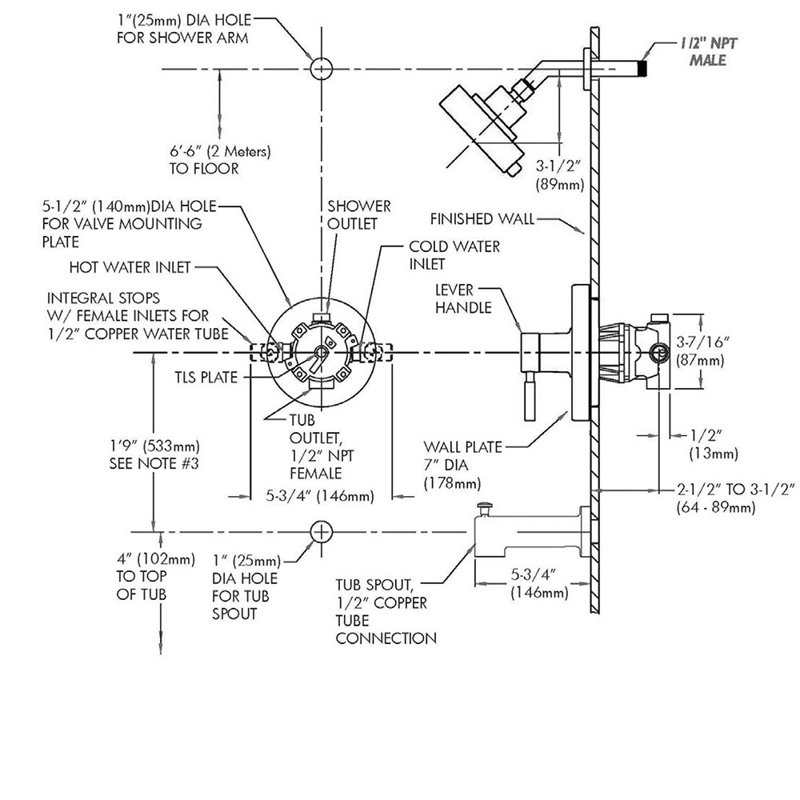 Neo Volume Control Shower Faucet with Valve