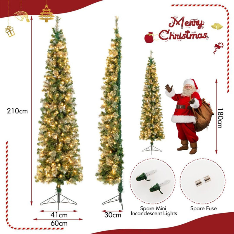 6.89' H Lighted Artificial Christmas Tree