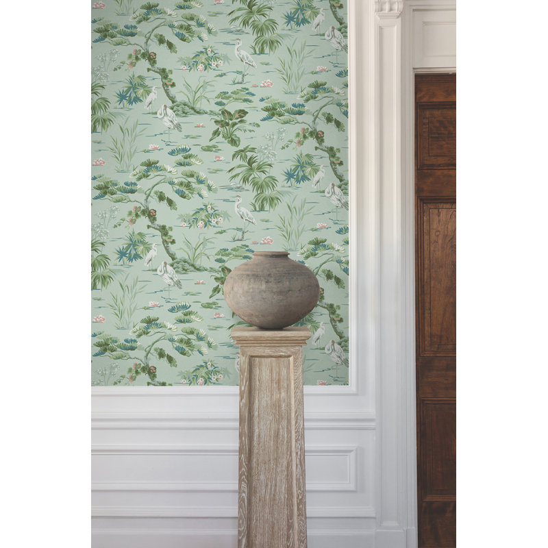 Bridgewater Floral Wallpaper Double Roll by Ronald Redding, Black