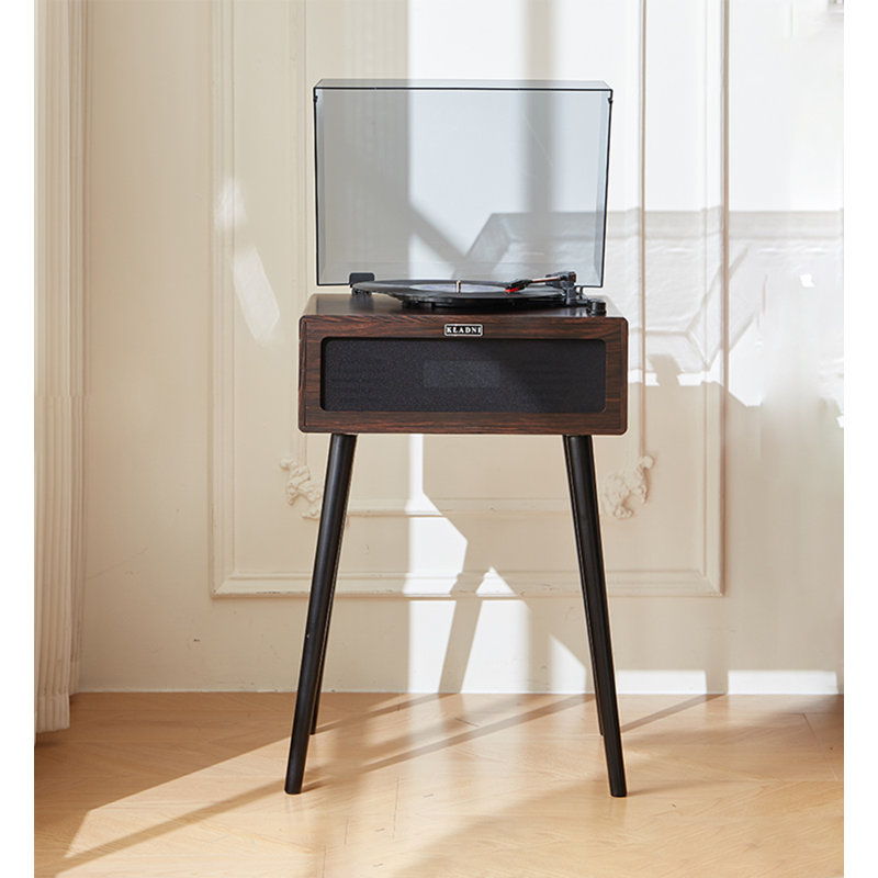 Modern Minimalist Turntable With Integrated Speakers