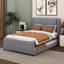 Lit plateforme tapissier pleine grandeur avec lit gigogne Howington-1440734656