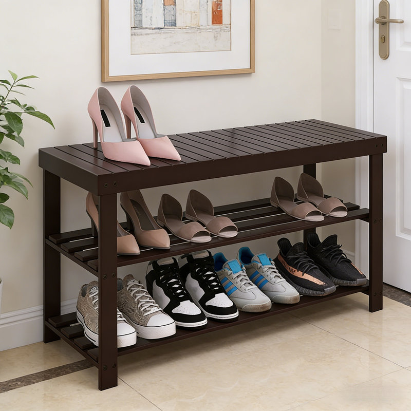 Premium Wooden Shoe Cabinet For Home, Brown