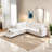 U-shaped Sectional Sofa Couch With A Movable Ottoman And A Coffee Table With Hidden Charging Devices-1926735750