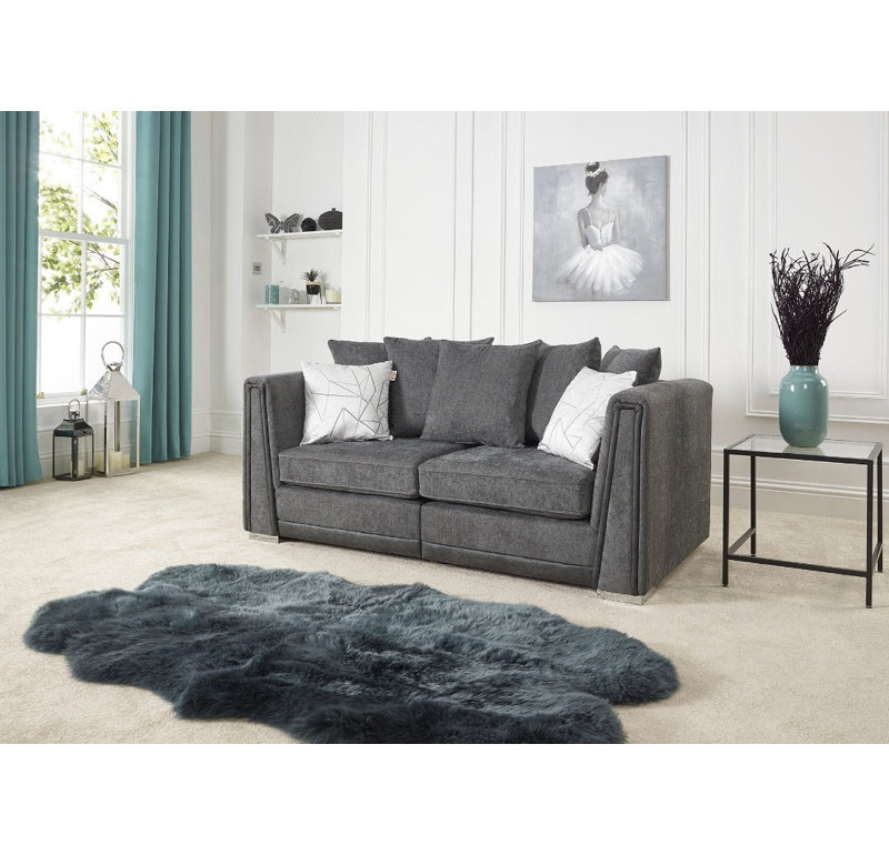 Edinburgh 2 Seater Chenille Sofa, Dark Grey