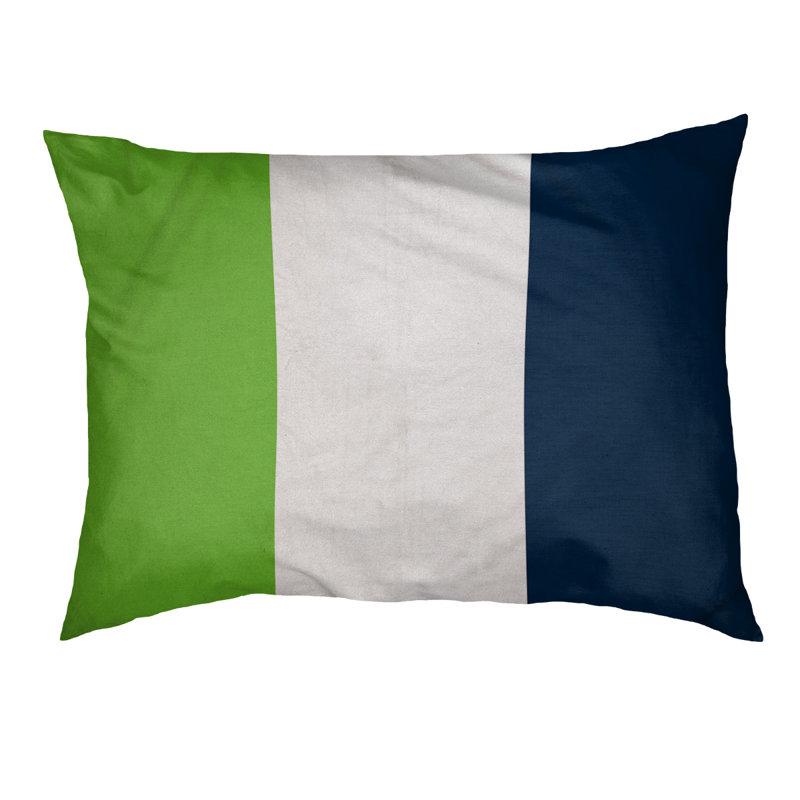 Coussin Atlanta, Petit (l 28 po x P 18 po x H 6 po), Green/White/Navy Blue