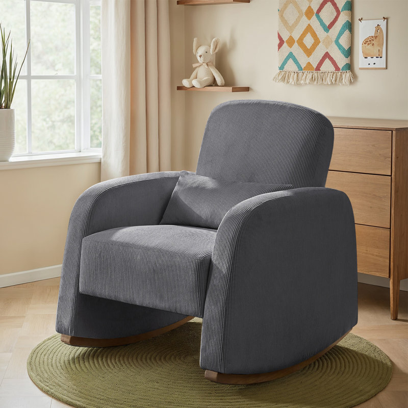 Chaise berçante moderne en polyester Rod, Gris