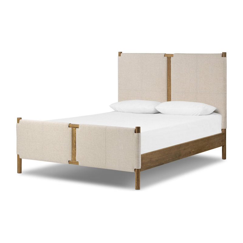 Salado Leather Bed, Queen, Antigo Natural