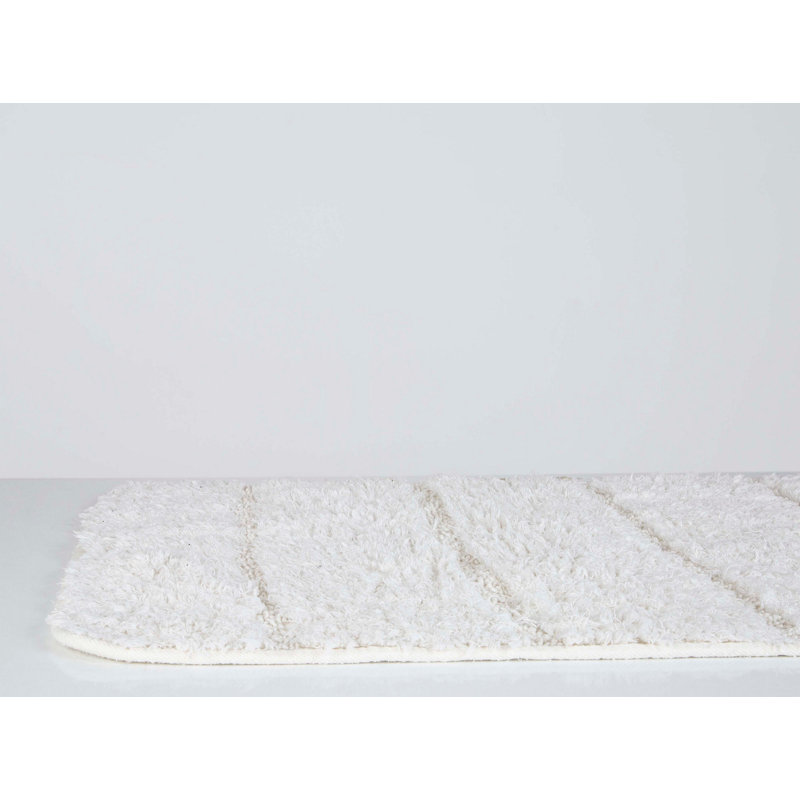 Ensemble de 2 tapis de bain de couleur unie Hazem, Gris clair