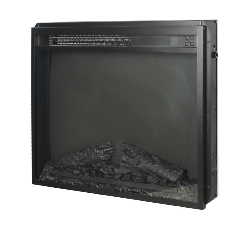 23" Electric Fireplace Insert - Ultra Thin Wall Heater With Realistic Log Flame, Remote Control & Timer, Overheating Protection