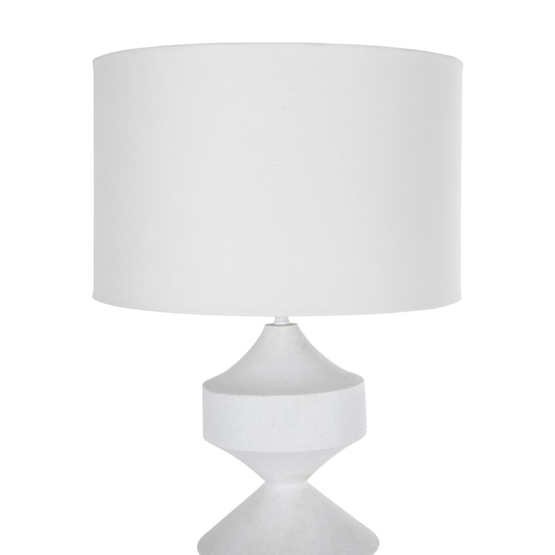 Maddox 30" Plaster White Resin Table Lamp with Linen Shade