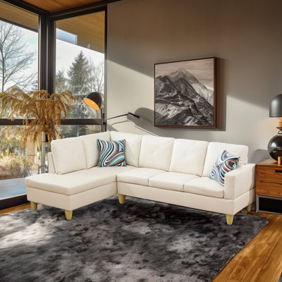 Glennia Faux Leather L-Shaped Sectional