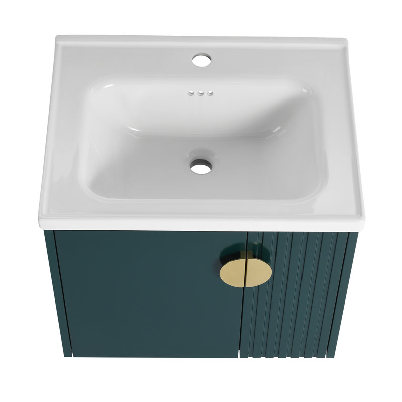 Meuble-lavabo 24 po avec lavabo Ultan, Vert, Or