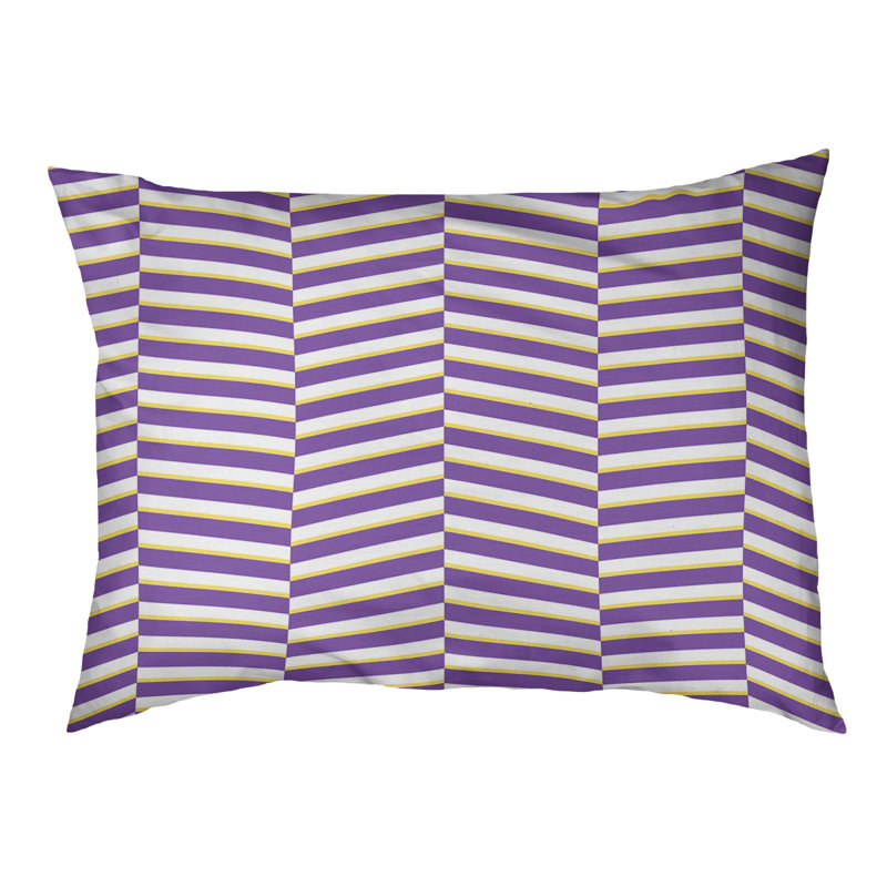 Coussin pour chien Cheng, Petit (l 28 po x P 18 po x H 6 po), Mauve / Jaune