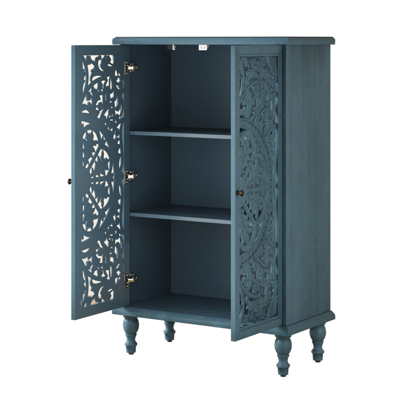 Meuble de rangement d'appoint au sol de 47 po de hauteur, Bleu antique