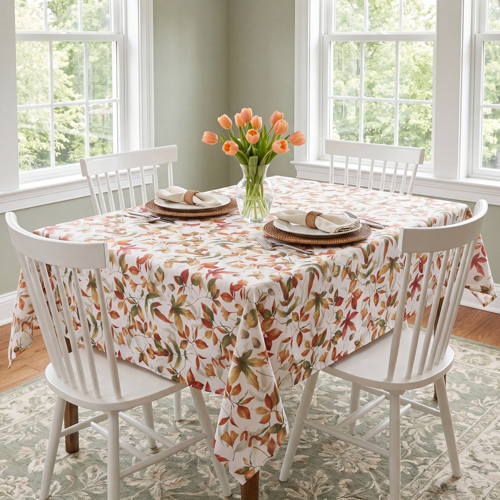 Lilburn Floral Thanksgiving Tablecloth, 70" x 140"