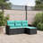 Ebern Designs 4 Piece Patio Sofa Set With Cushions Black Poly Rattan-826987673-826987675